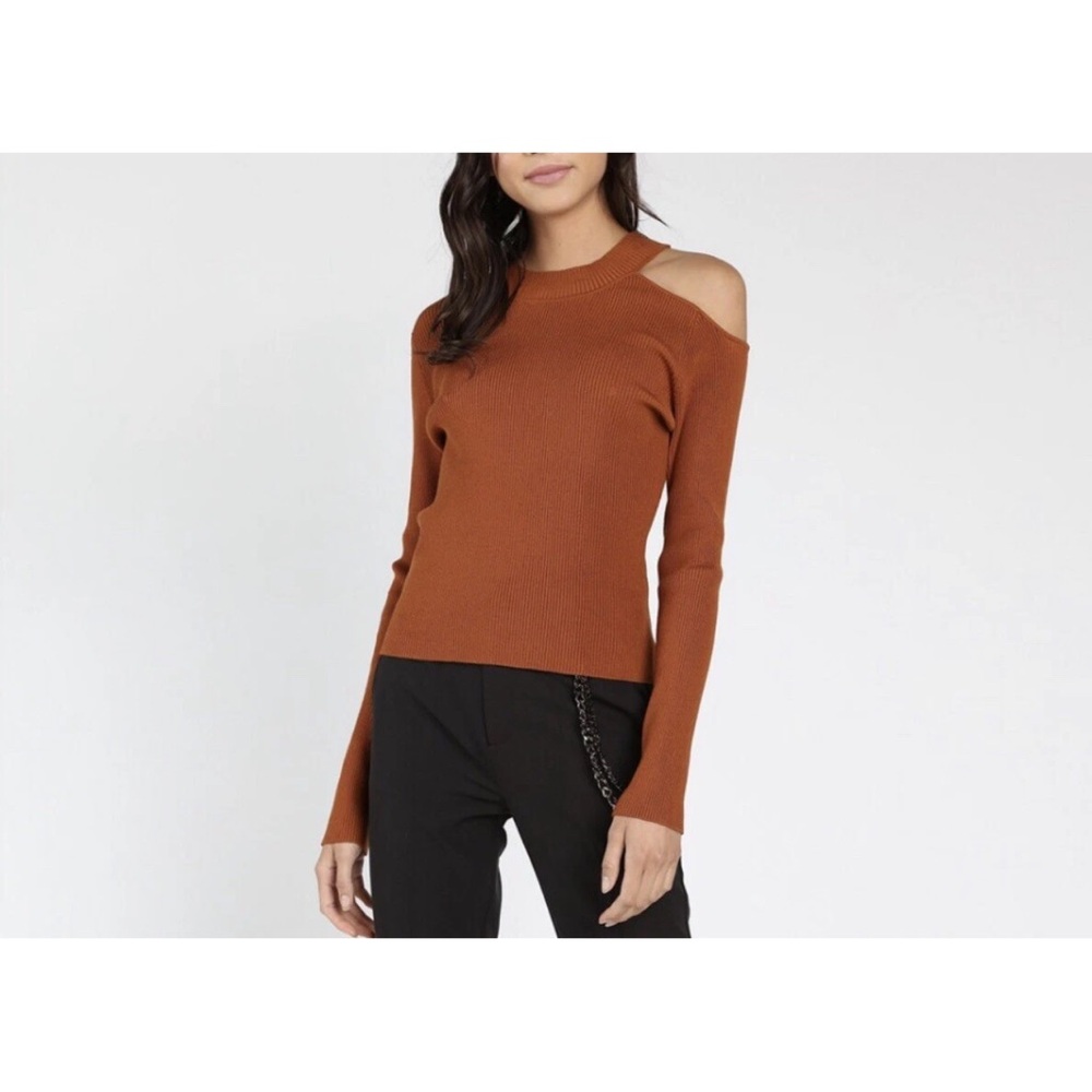 Honey Punch Rust Off-the-Shoulder Sweater